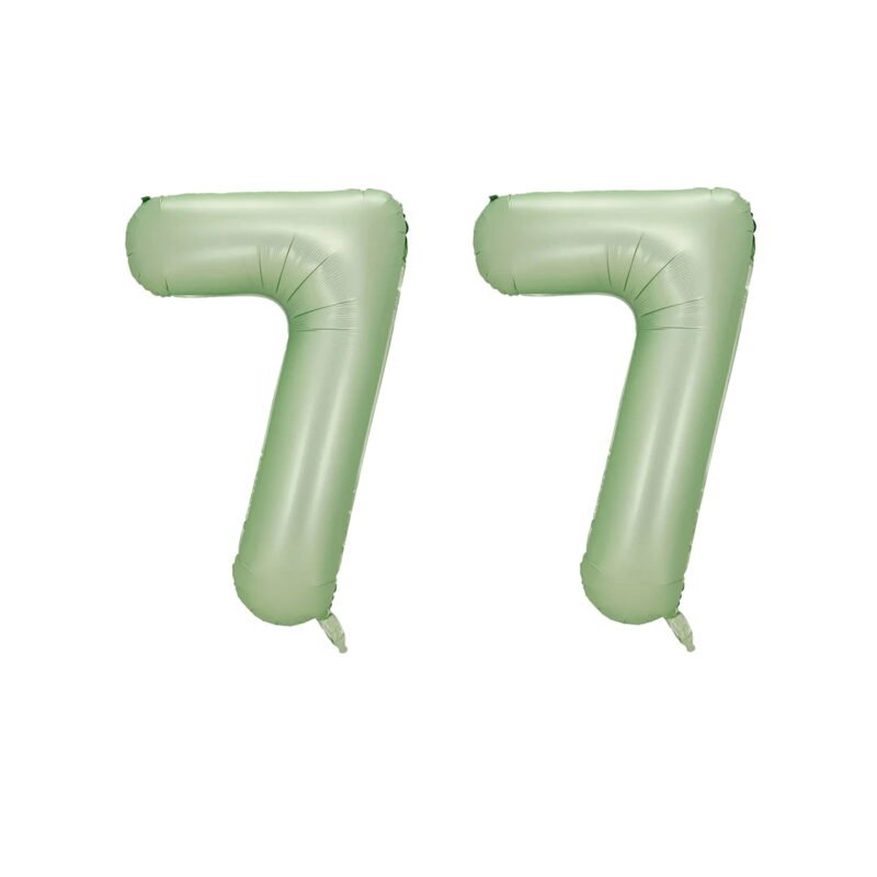 Number Seventy Seven Balloon Pastel Sage Green Number 77 Balloon 32" Large Party Milestone Balloon Decoration