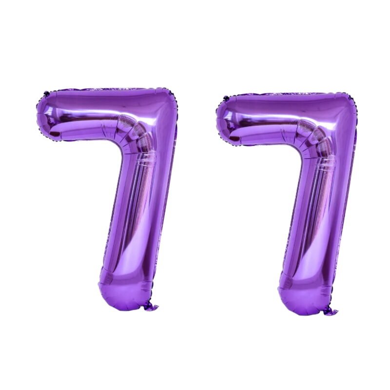 Number Seventy Seven Balloon Purple Number 77 Balloon 32" Large Event Balloon