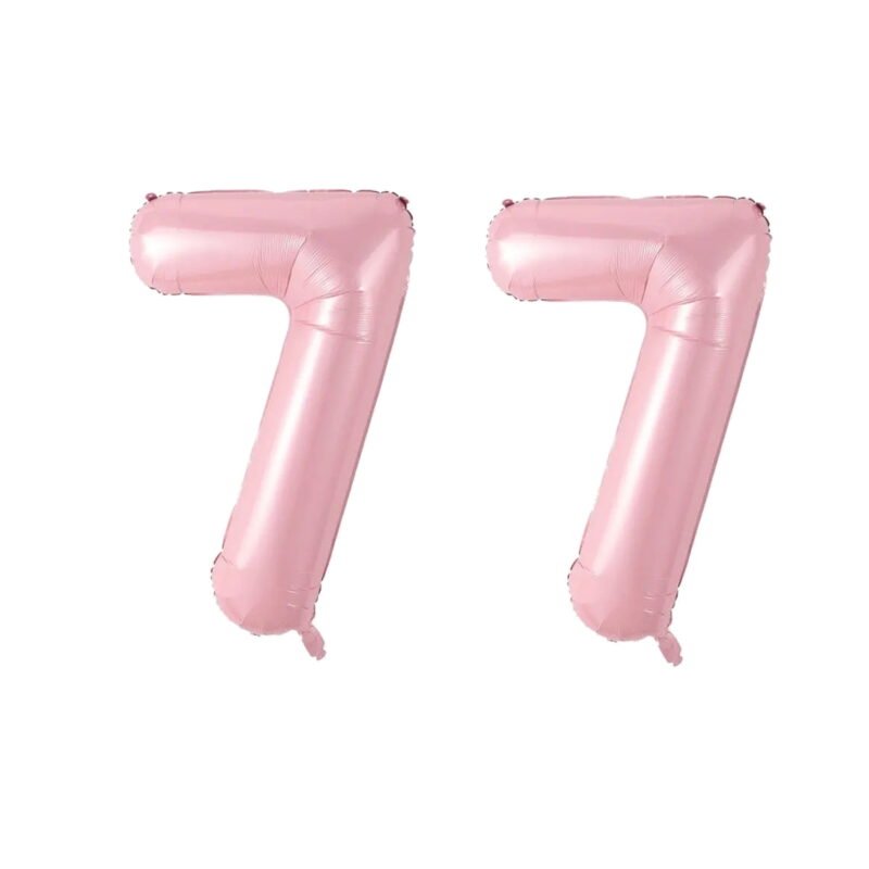 Number Seventy Seven Balloon Soft Pastel Pink Number 77 Balloon 32" Large Event Balloon