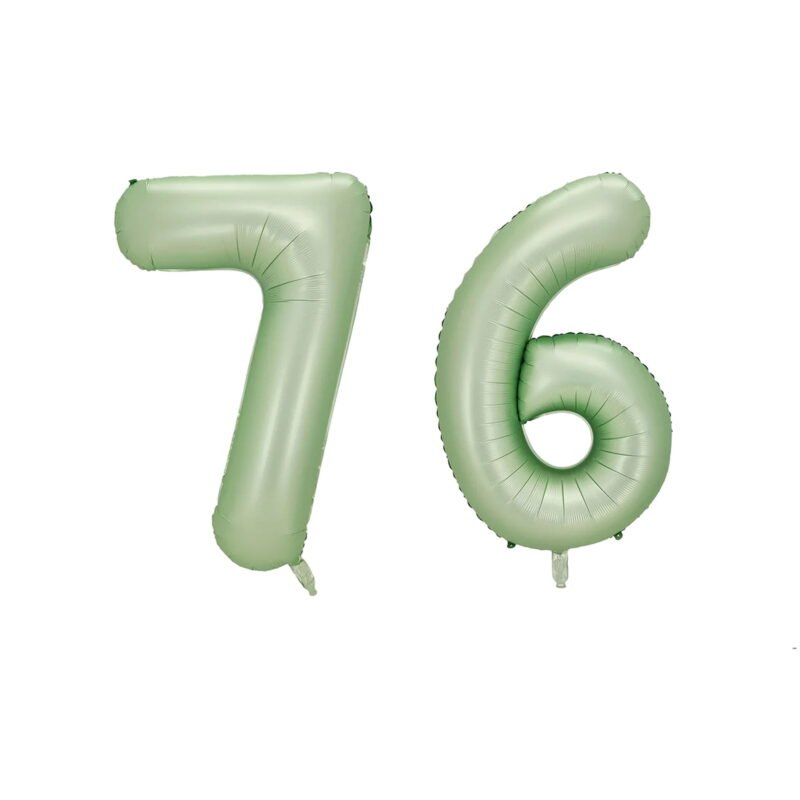 Number Seventy Six Balloon Pastel Sage Green Number 76 Balloon 32" Large Party Balloon Decoration