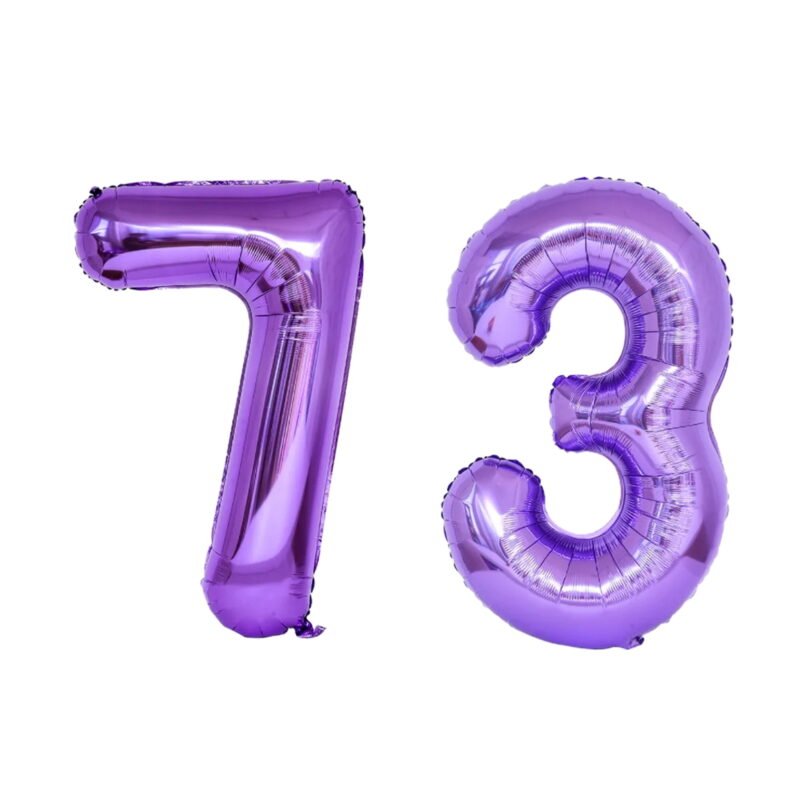 Number Seventy Three Balloon Purple Number 73 Balloon 32" Large Festive Decoration
