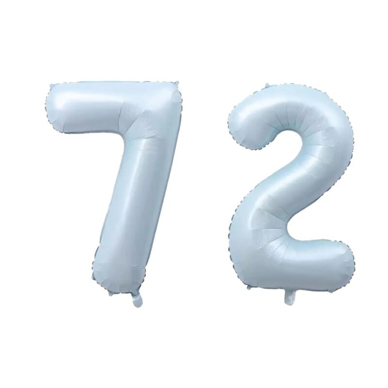 Number Seventy Two Balloon Pastel Blue Sky Blue Light Blue 32" Large Party Birthday Balloon