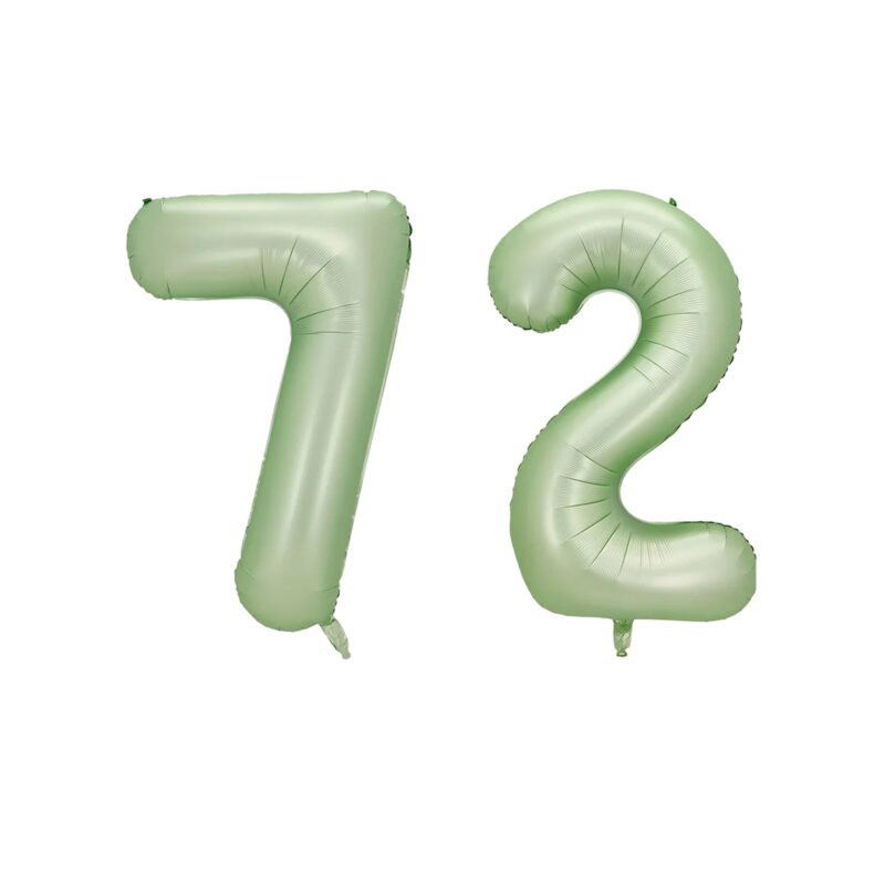 Number Seventy Two Balloon Pastel Sage Green Number 72 Balloon 32" Large Party Birthday Balloon