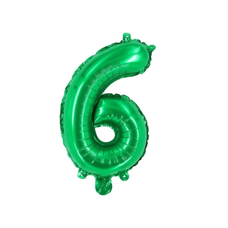 Number Six Balloon Green Number 6 Balloon 32" Foil Mylar Green Number Balloon