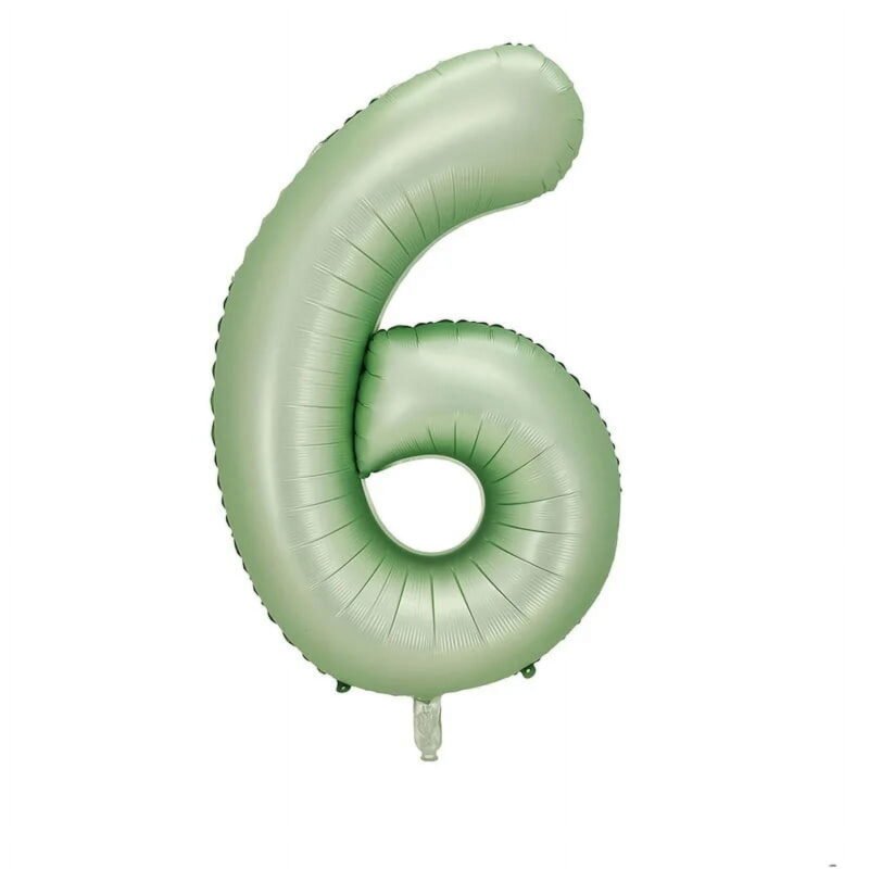 Number Six Balloon Pastel Sage Green Number 6 Balloon 32" Large Party Birthday Balloon