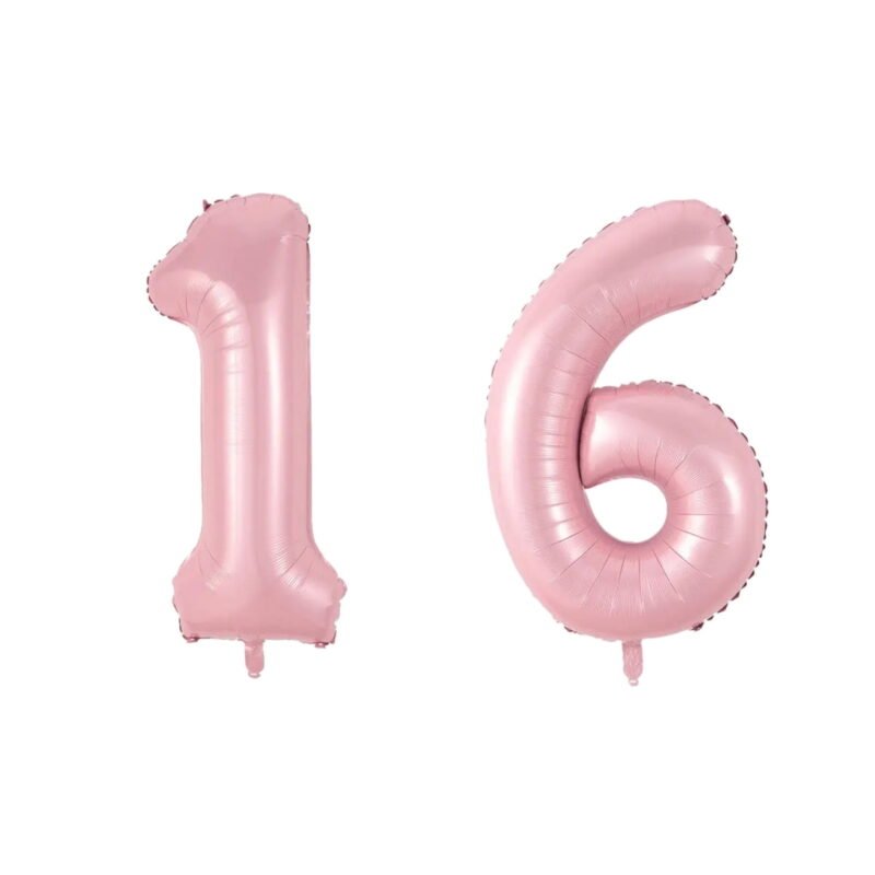 Number Sixteen Balloon Soft Pastel Pink Number 16 Balloon 32" Large Party Supply
