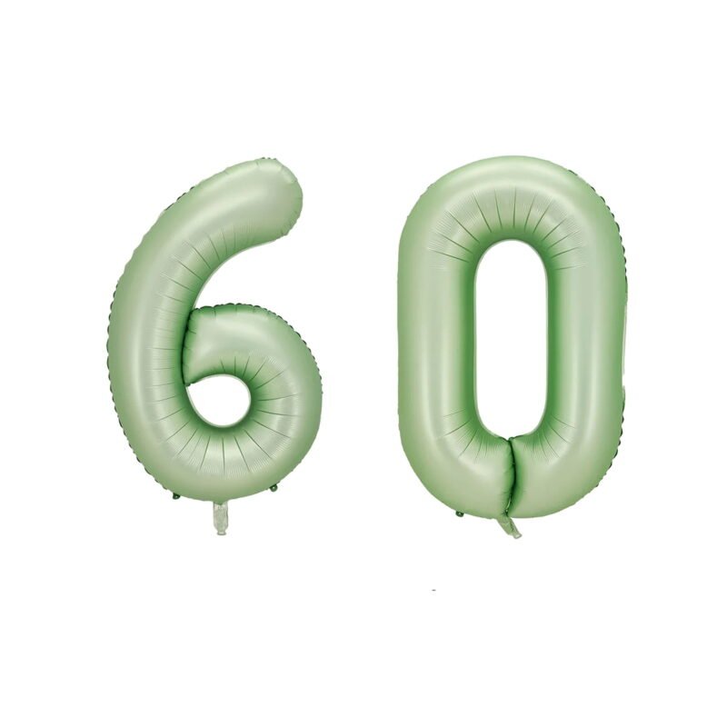 Number Sixty Balloon Pastel Sage Green Number 60 Balloon 32" Large Party Birthday Balloon