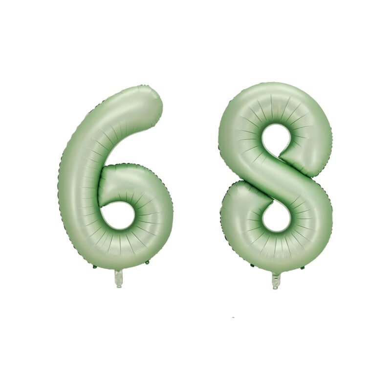 Number Sixty Eight Balloon Pastel Sage Green Number 68 Balloon 32" Large Party Milestone Balloon Decoration