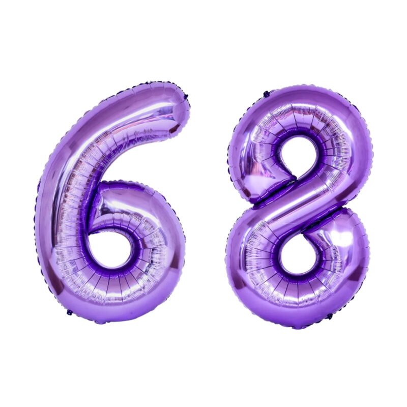 Number Sixty Eight Balloon Purple Number 68 Balloon 32" Large Celebration Decoration