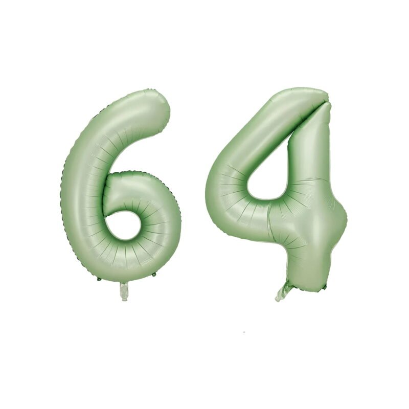 Number Sixty Four Balloon Pastel Sage Green Number 64 Balloon 32" Large Party Balloon Decoration
