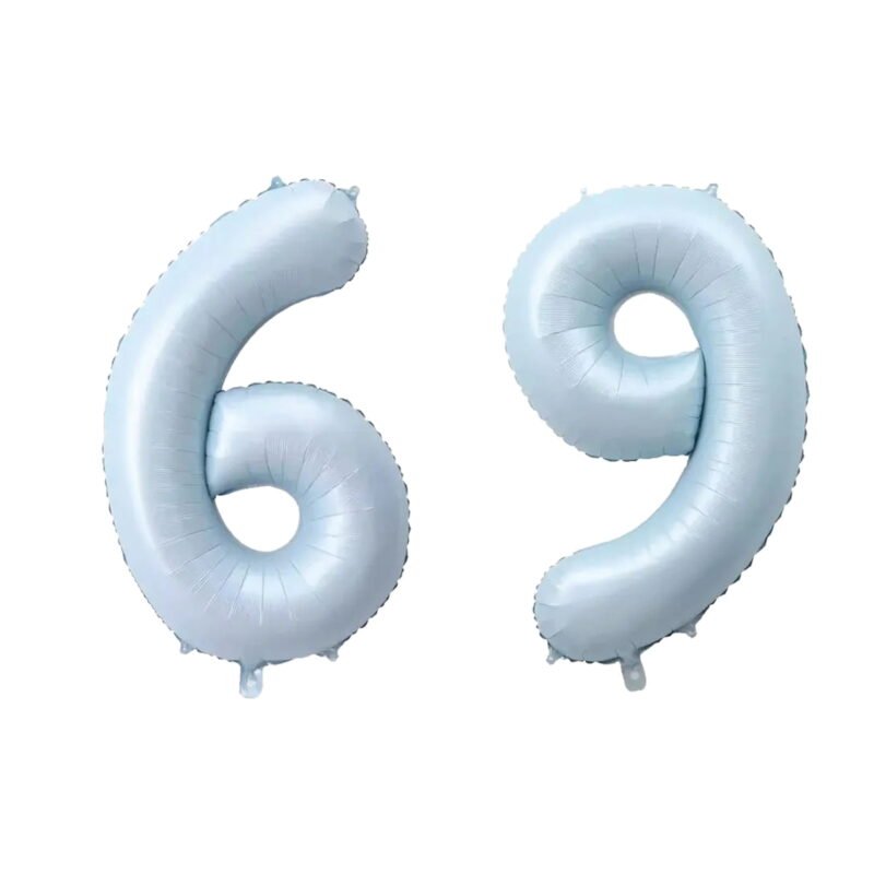 Number Sixty Nine Balloon Pastel Blue Sky Blue Light Blue 32" Large Party Birthday Balloon