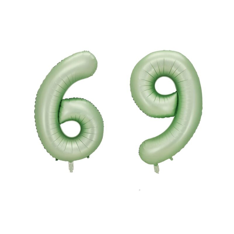 Number Sixty Nine Balloon Pastel Sage Green Number 69 Balloon 32" Large Party Birthday Balloon