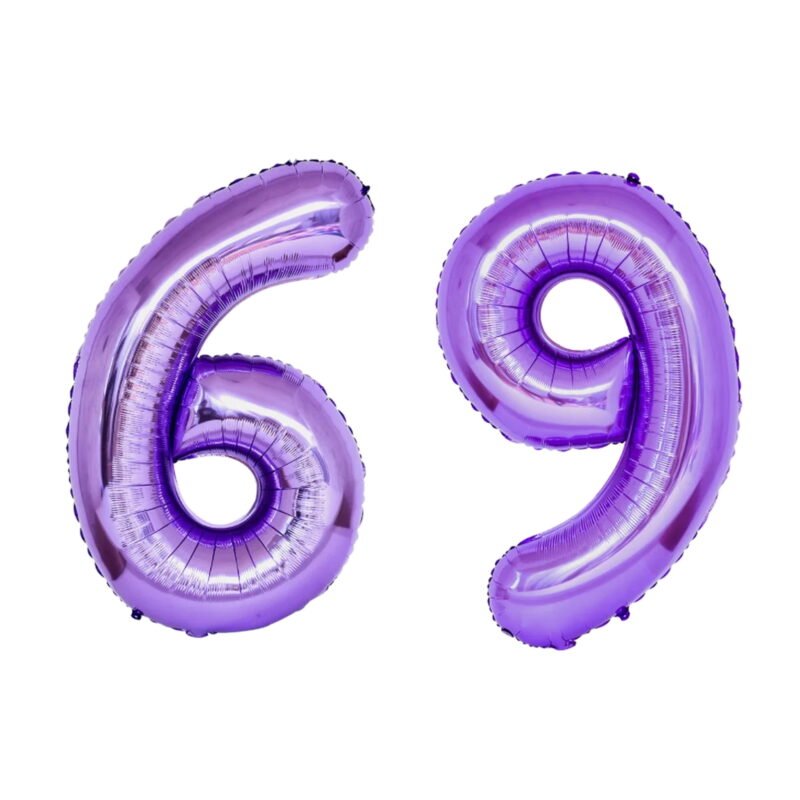 Number Sixty Nine Balloon Purple Number 69 Balloon 32" Large Event Decoration