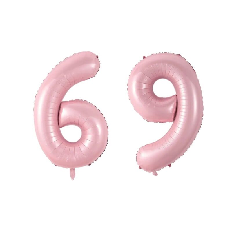Number Sixty Nine Balloon Soft Pastel Pink Number 69 Balloon 32" Large Event Decoration