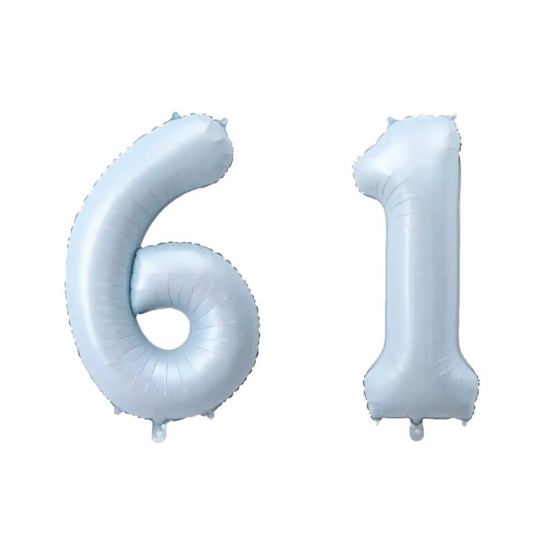 Number Sixty One Balloon Pastel Blue Sky Blue Light Blue 32" Large Party Balloon Decoration