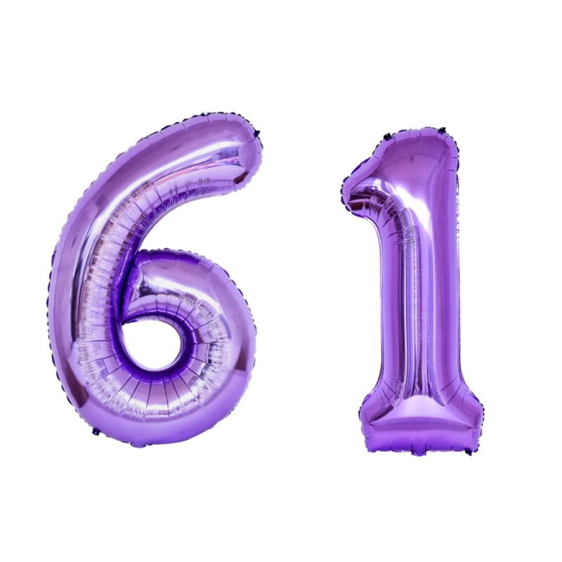 Number Sixty One Balloon Purple Number 61 Balloon 32" Large Party Decoration