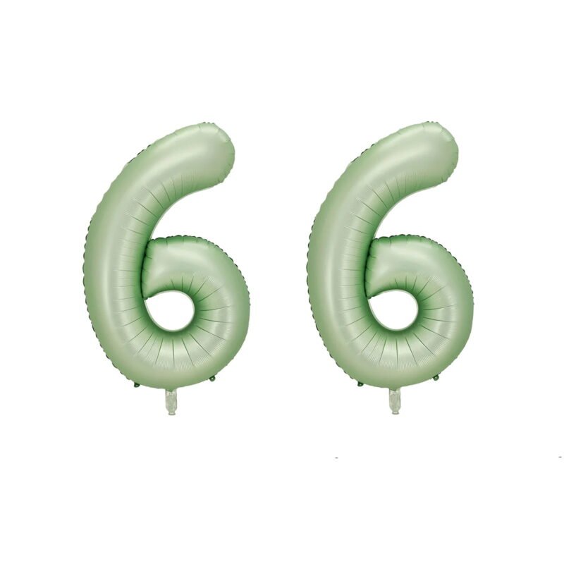 Number Sixty Six Balloon Pastel Sage Green Number 66 Balloon 32" Large Party Birthday Balloon