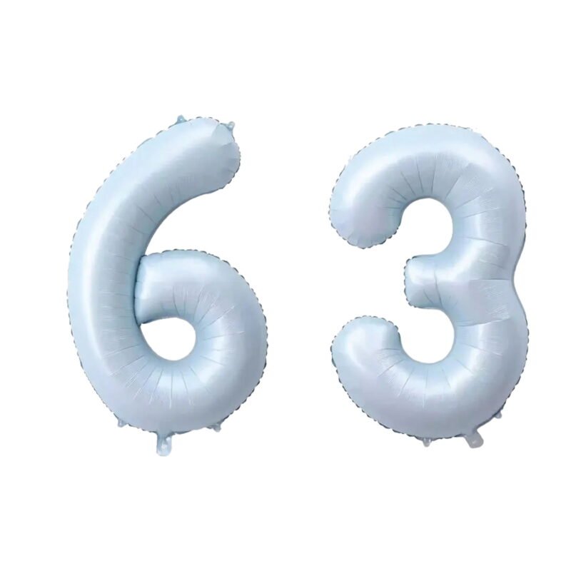 Number Sixty Three Balloon Pastel Blue Sky Blue Light Blue 32" Large Party Birthday Balloon