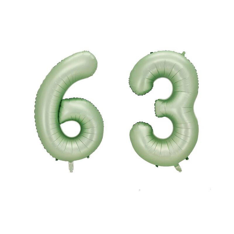 Number Sixty Three Balloon Pastel Sage Green Number 63 Balloon 32" Large Party Birthday Balloon