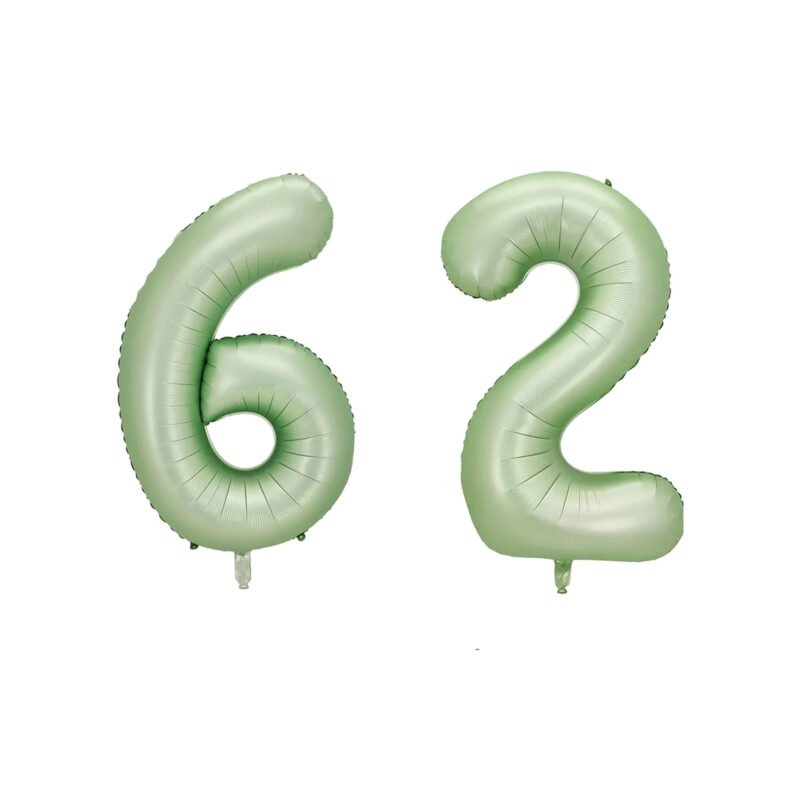 Number Sixty Two Balloon Pastel Sage Green Number 62 Balloon 32" Large Party Milestone Balloon Decoration