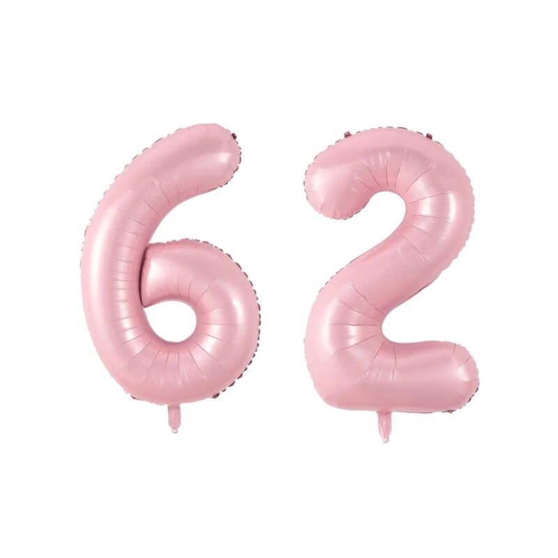 Number Sixty Two Balloon Soft Pastel Pink Number 62 Balloon 32" Large Event Supply