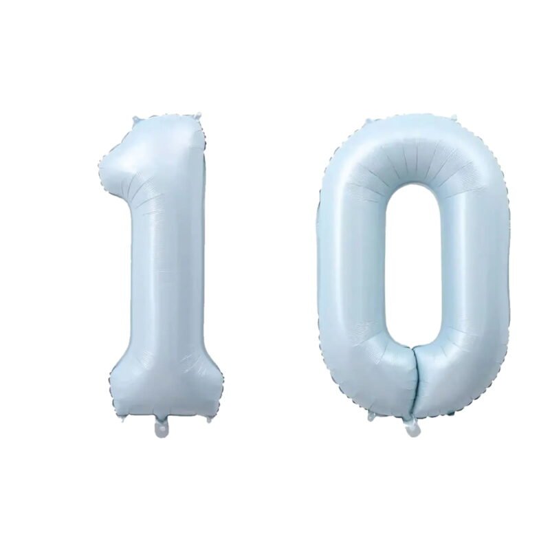 Number Ten Balloon Pastel Blue Sky Blue Light Blue 32" Large Party Balloon Decoration