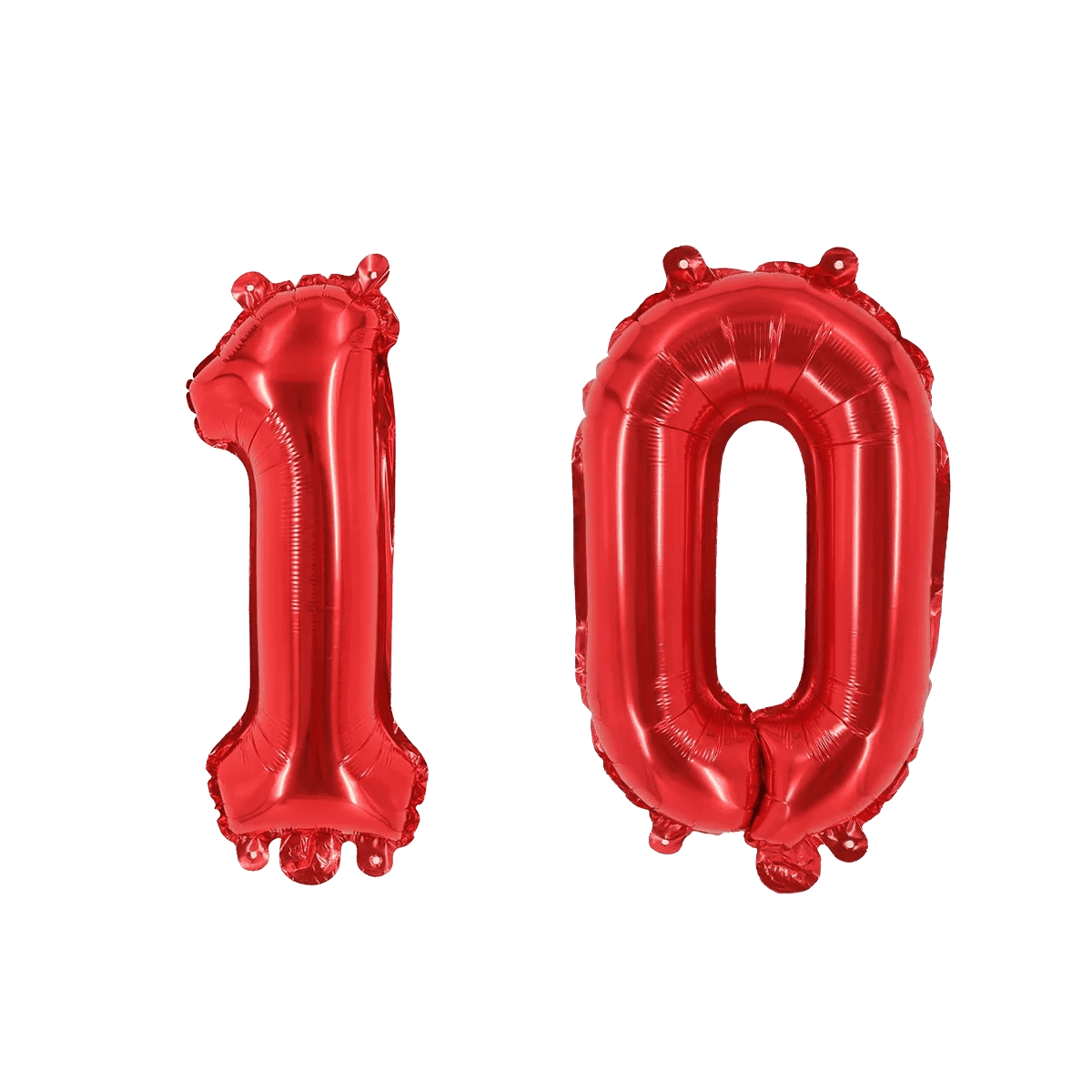 Number Ten Red Balloon, 32" Foil Mylar, Birthday Party Milestone 10 Balloon