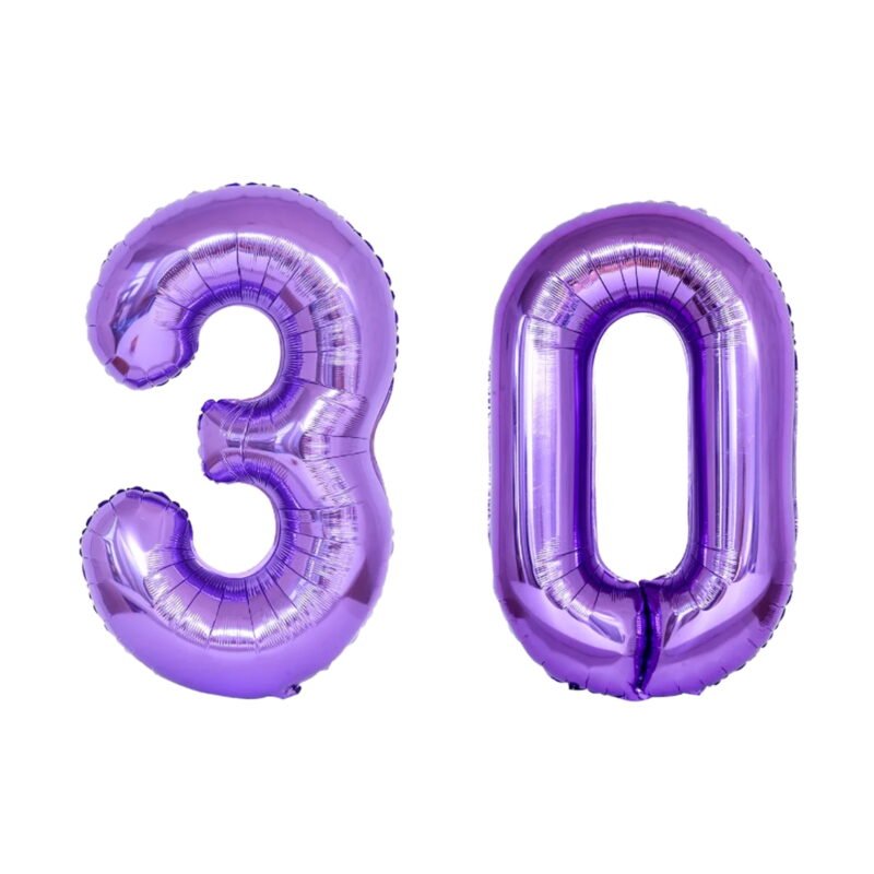 Number Thirty Balloon Purple Number 30 Balloon 32" Large Party Decoration