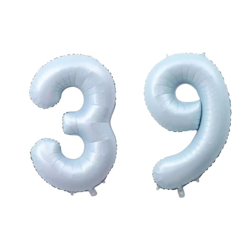 Number Thirty Nine Balloon Pastel Blue Sky Blue Light Blue 32" Large Party Birthday Balloon