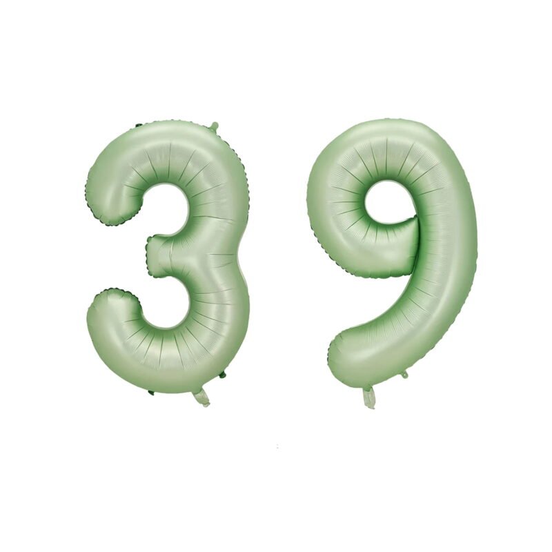 Number Thirty Nine Balloon Pastel Sage Green Number 39 Balloon 32" Large Party Birthday Balloon