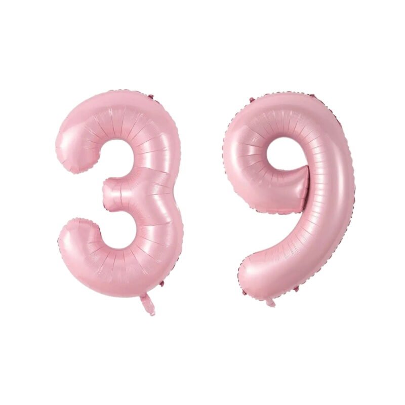 Number Thirty Nine Balloon Soft Pastel Pink Number 39 Balloon 32" Large Celebration Decoration