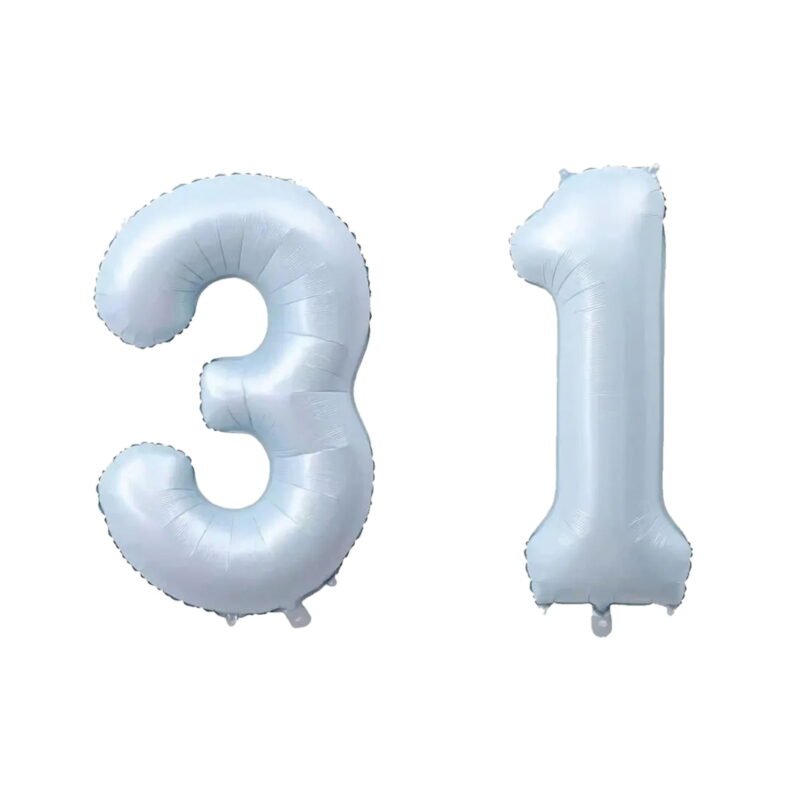 Number Thirty One Balloon Pastel Blue Sky Blue Light Blue 32" Large Party Balloon Decoration