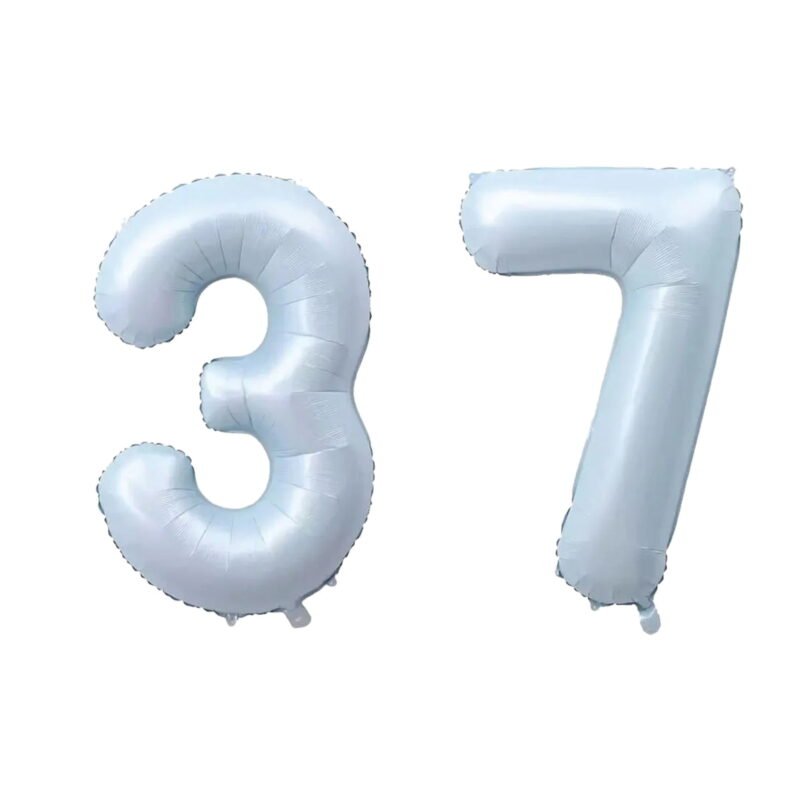Number Thirty Seven Balloon Pastel Blue Sky Blue Light Blue 32" Large Party Balloon Decoration