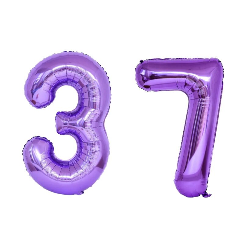 Number Thirty Seven Balloon Purple Number 37 Balloon 32" Large Event Balloon