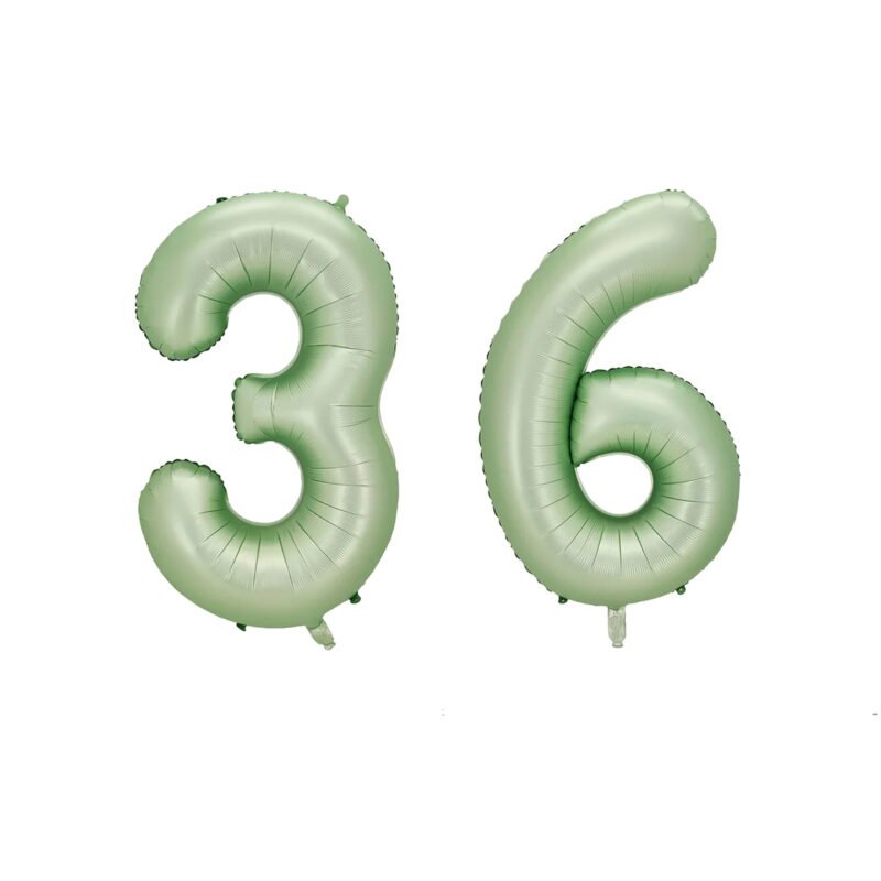 Number Thirty Six Balloon Pastel Sage Green Number 36 Balloon 32" Large Party Birthday Balloon