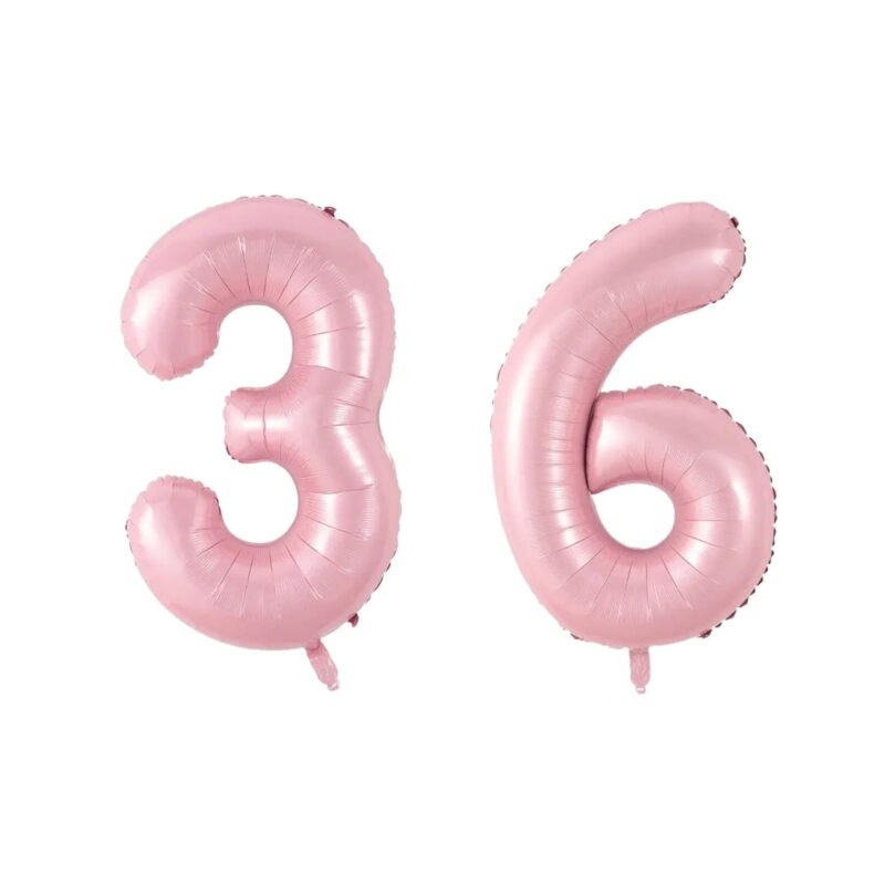 Number Thirty Six Balloon Soft Pastel Pink Number 36 Balloon 32" Large Party Supply