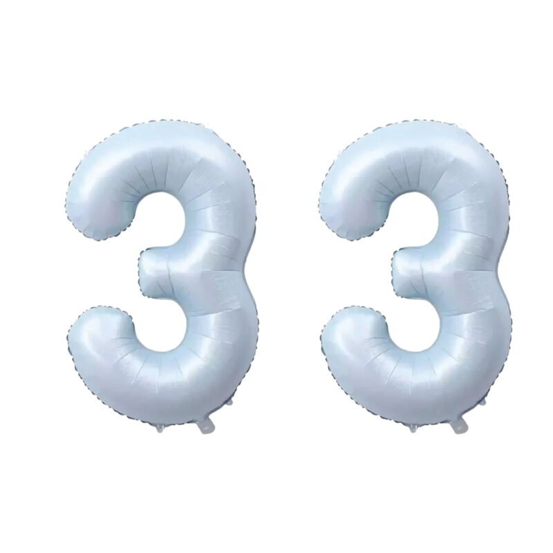 Number Thirty Three Balloon Pastel Blue Sky Blue Light Blue 32" Large Party Birthday Balloon