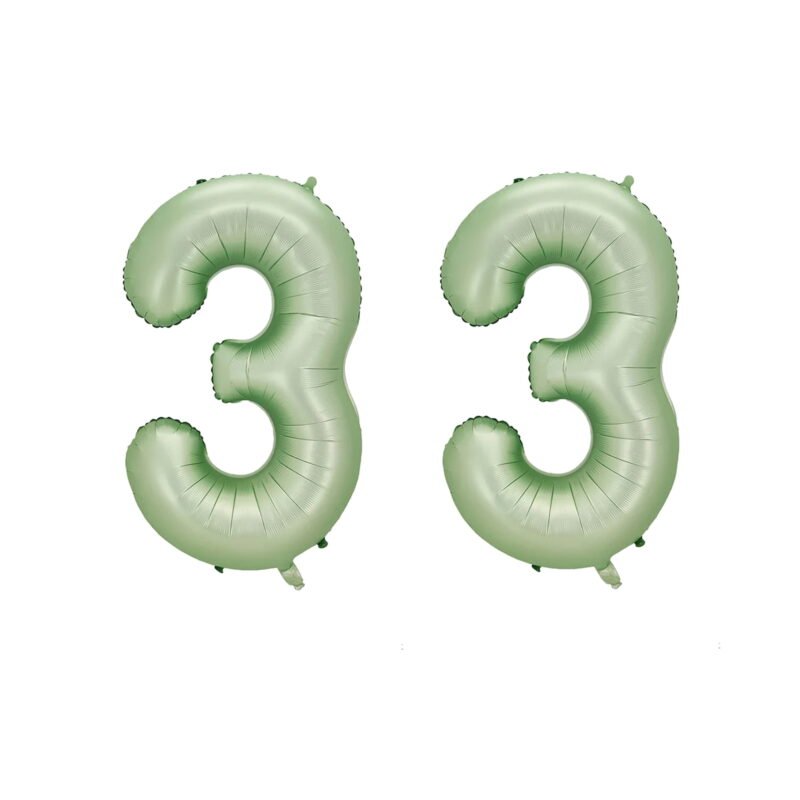 Number Thirty Three Balloon Pastel Sage Green Number 33 Balloon 32" Large Party Birthday Balloon