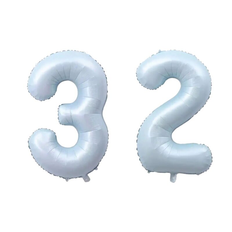 Number Thirty Two Balloon Pastel Blue Sky Blue Light Blue 32" Large Party Milestone Balloon Decoration