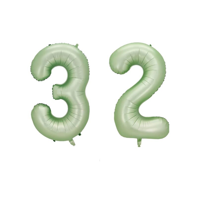 Number Thirty Two Balloon Pastel Sage Green Number 32 Balloon 32" Large Party Milestone Balloon Decoration