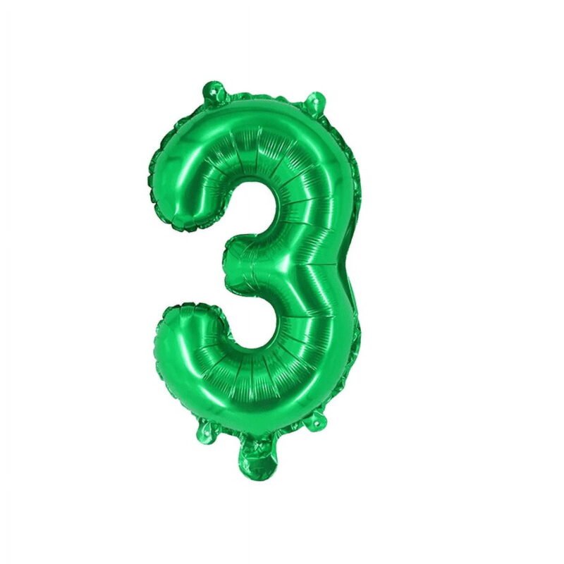Number Three Balloon Green Number 3 Balloon 32" Foil Mylar Green Number Balloon