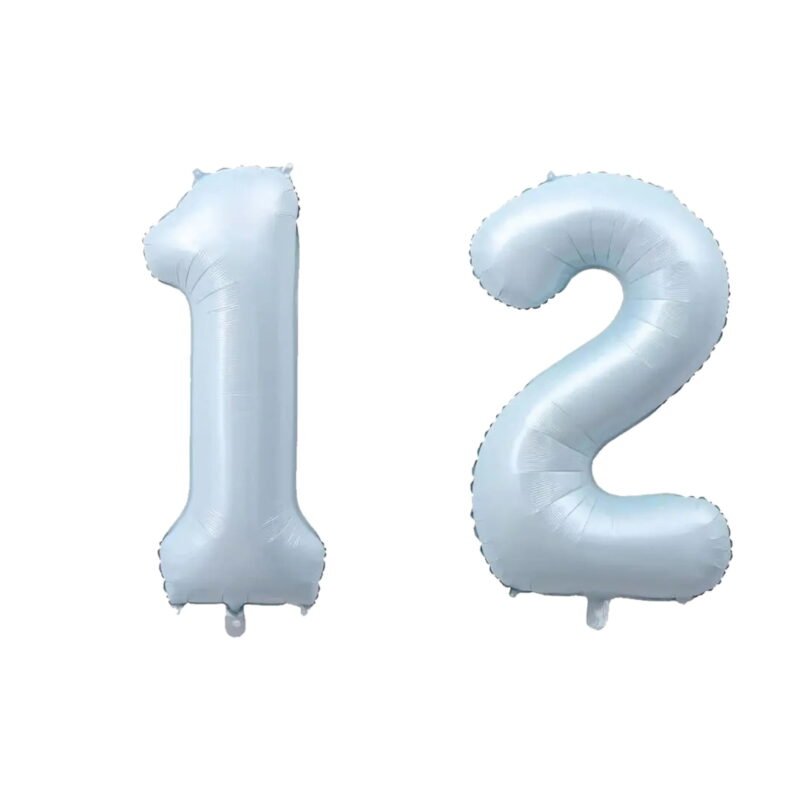 Number Twelve Balloon Pastel Blue Sky Blue Light Blue 32" Large Party Birthday Balloon