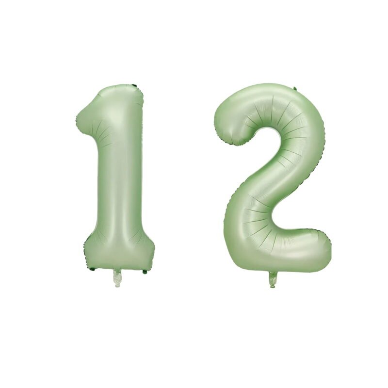 Number Twelve Balloon Pastel Sage Green Number 12 Balloon 32" Large Party Birthday Balloon