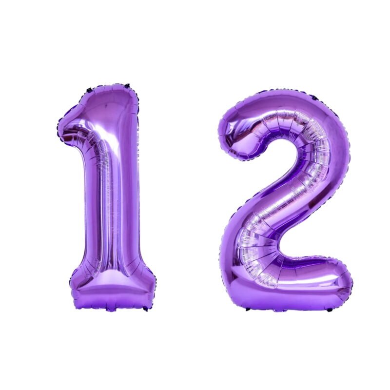 Number Twelve Balloon Purple Number 12 Balloon 32" Large Event Supply