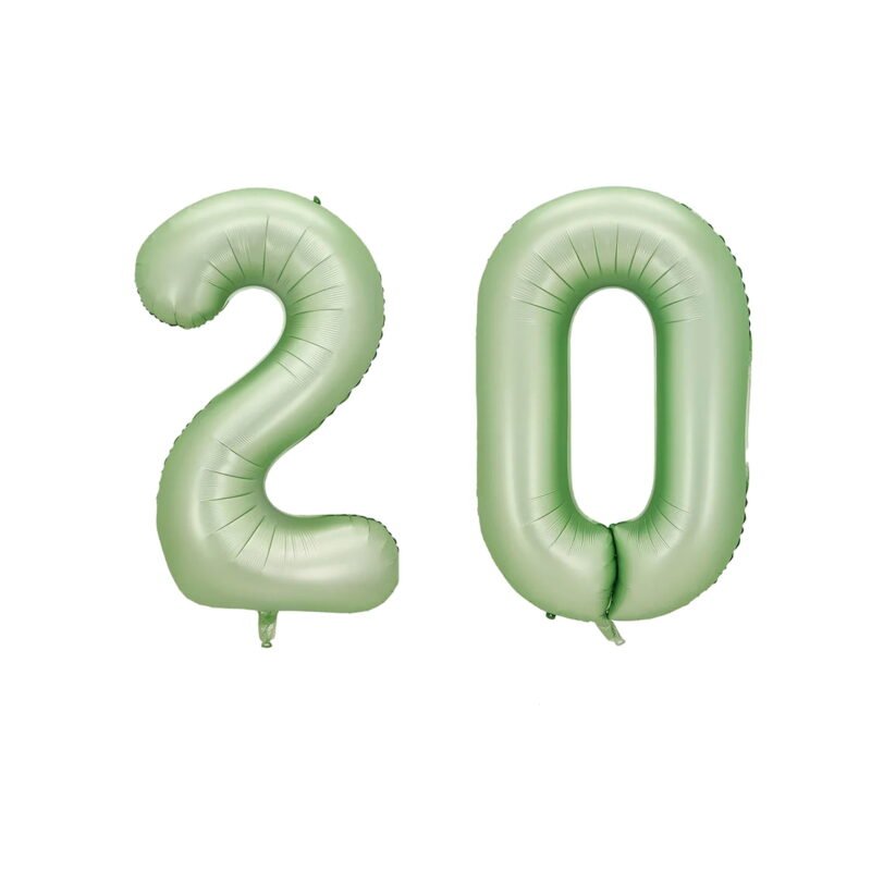 Number Twenty Balloon Pastel Sage Green Number 20 Balloon 32" Large Party Milestone Balloon Decoration
