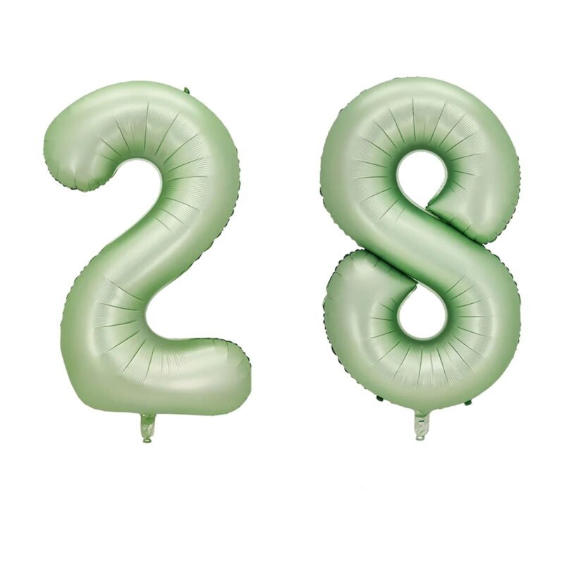 Number Twenty Eight Balloon Pastel Sage Green Number 28 Balloon 32" Large Party Balloon Decoration