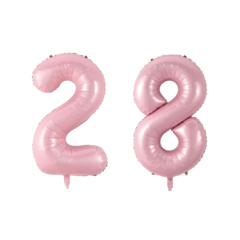 Number Twenty Eight Balloon Soft Pastel Pink Number 28 Balloon 32" Large Celebration Decoration