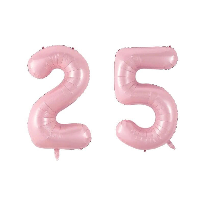 Number Twenty Five Balloon Soft Pastel Pink Number 25 Balloon 32" Large Birthday Balloon