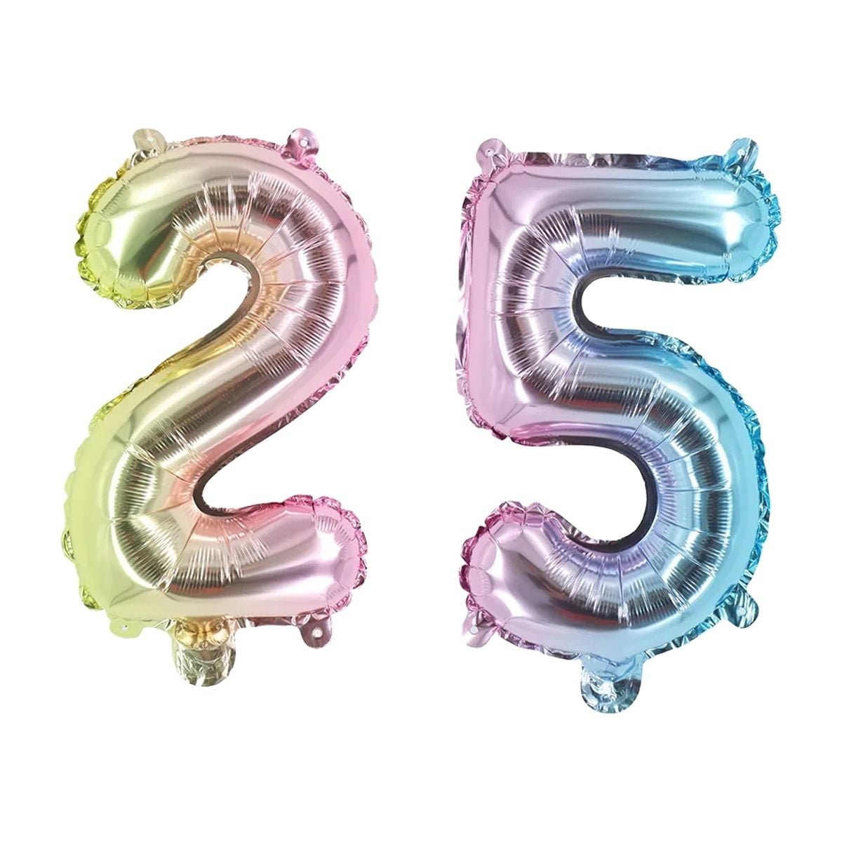 Number Twenty-Five Colorful Balloon, 32" Foil Mylar, Quarter Century Party Decoration
