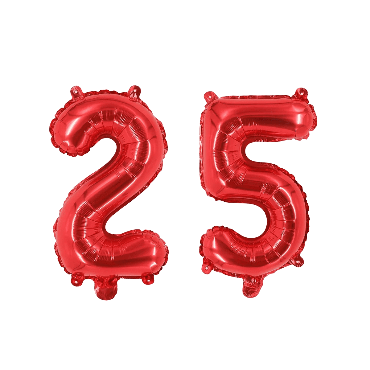 Number Twenty-Five Red Balloon, 32" Foil Mylar, Quarter Century Celebration Age Balloon